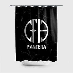 Шторка для душа Pantera glitch на темном фоне, цвет: 3D-принт
