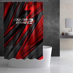 Шторка для душа Counter strike 2 - красный спортивный, цвет: 3D-принт — фото 2