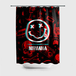 Шторка для душа Nirvana rock glitch, цвет: 3D-принт