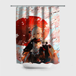 Шторка для душа Казуха с зонтиком - Геншин Импакт, цвет: 3D-принт