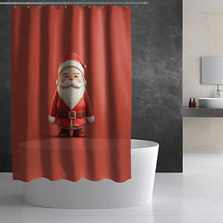 Шторка для душа Пластилиновый Дед Мороз, цвет: 3D-принт — фото 2