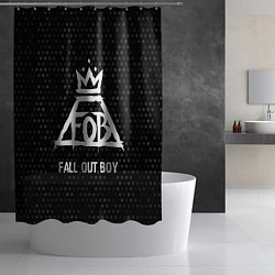 Шторка для душа Fall Out Boy glitch на темном фоне, цвет: 3D-принт — фото 2