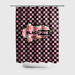 Шторка для душа Blackpink logo roses, цвет: 3D-принт