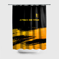 Шторка для душа Attack on Titan - gold gradient: символ сверху, цвет: 3D-принт