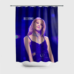 Шторка для душа Rose Blackpink blue background, цвет: 3D-принт