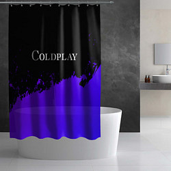 Шторка для душа Coldplay purple grunge, цвет: 3D-принт — фото 2