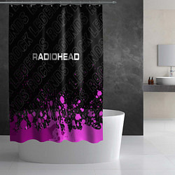 Шторка для душа Radiohead rock legends: символ сверху, цвет: 3D-принт — фото 2