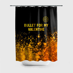 Шторка для душа Bullet For My Valentine - gold gradient: символ св, цвет: 3D-принт