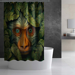 Шторка для душа Обезьяна в джунглях, цвет: 3D-принт — фото 2