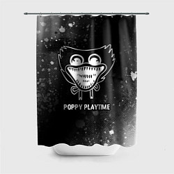 Шторка для душа Poppy Playtime glitch на темном фоне, цвет: 3D-принт