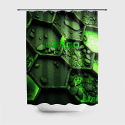 Шторка для душа CSGO green abstract, цвет: 3D-принт