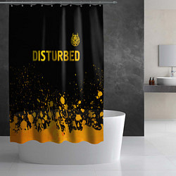 Шторка для душа Disturbed - gold gradient: символ сверху, цвет: 3D-принт — фото 2