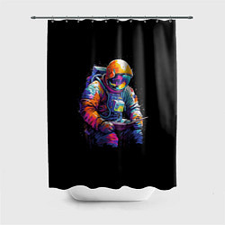 Шторка для душа Читающий космонавт, цвет: 3D-принт