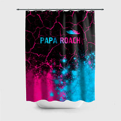 Шторка для душа Papa Roach - neon gradient: символ сверху, цвет: 3D-принт