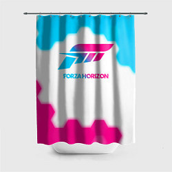 Шторка для душа Forza Horizon neon gradient style, цвет: 3D-принт