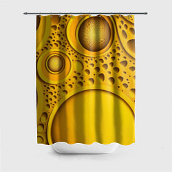 Шторка для душа Желтая объемная текстура, цвет: 3D-принт
