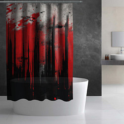 Шторка для душа Черная белая и красная краска, цвет: 3D-принт — фото 2