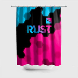 Шторка для душа Rust - neon gradient: символ сверху, цвет: 3D-принт