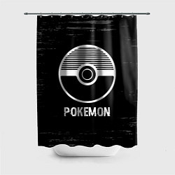 Шторка для душа Pokemon glitch на темном фоне, цвет: 3D-принт
