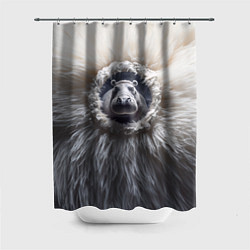 Шторка для душа Брутальный бегемот, цвет: 3D-принт