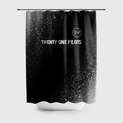 Шторка для душа Twenty One Pilots glitch на темном фоне: символ св, цвет: 3D-принт