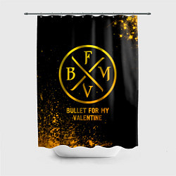 Шторка для душа Bullet For My Valentine - gold gradient, цвет: 3D-принт