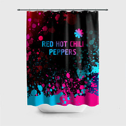 Шторка для душа Red Hot Chili Peppers - neon gradient: символ свер, цвет: 3D-принт