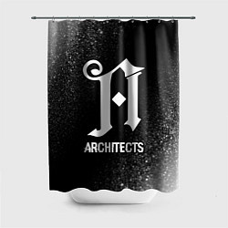 Шторка для душа Architects glitch на темном фоне, цвет: 3D-принт