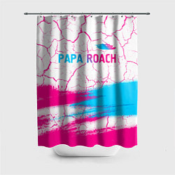 Шторка для душа Papa Roach neon gradient style: символ сверху, цвет: 3D-принт