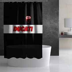 Шторка для душа Ducati motors - черный, цвет: 3D-принт — фото 2