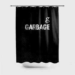 Шторка для душа Garbage glitch на темном фоне: символ сверху, цвет: 3D-принт