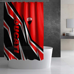 Шторка для душа Ducati- red stripes, цвет: 3D-принт — фото 2