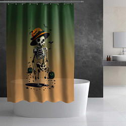 Шторка для душа Funny skeleton - halloween - neural network, цвет: 3D-принт — фото 2