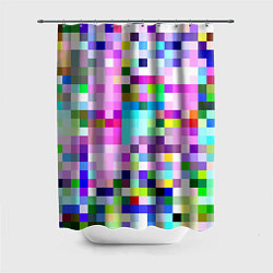 Шторка для ванной Пиксельная яркая абстракция