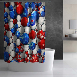 Шторка для душа Шарики триколор, цвет: 3D-принт — фото 2