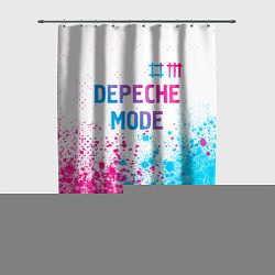 Шторка для душа Depeche Mode neon gradient style: символ сверху, цвет: 3D-принт