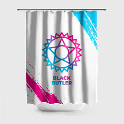 Шторка для душа Black Butler neon gradient style, цвет: 3D-принт