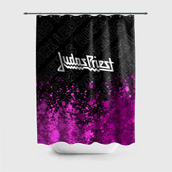 Шторка для душа Judas Priest rock legends: символ сверху, цвет: 3D-принт