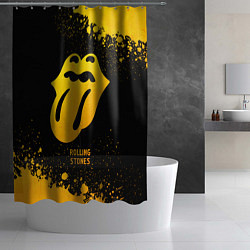 Шторка для душа Rolling Stones - gold gradient, цвет: 3D-принт — фото 2