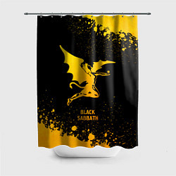Шторка для душа Black Sabbath - gold gradient, цвет: 3D-принт