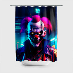 Шторка для душа Злобный клоун киберпанк, цвет: 3D-принт