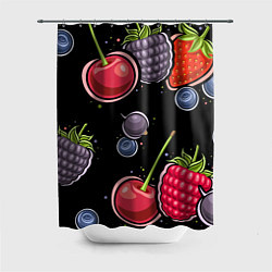 Шторка для душа Плоды и ягоды, цвет: 3D-принт