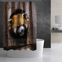 Шторка для душа Красная панда в дереве, цвет: 3D-принт — фото 2