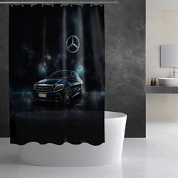 Шторка для душа Mercedes Benz galaxy, цвет: 3D-принт — фото 2