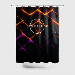 Шторка для душа Starfield logo orange abstract, цвет: 3D-принт