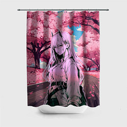 Шторка для душа Пауэр - Человек бензопила, цвет: 3D-принт