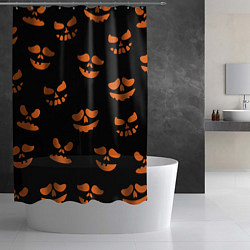 Шторка для душа Рожицы тыквы, цвет: 3D-принт — фото 2