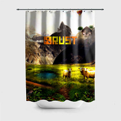 Шторка для душа Rust poster game, цвет: 3D-принт