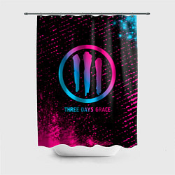 Шторка для душа Three Days Grace - neon gradient, цвет: 3D-принт