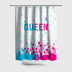 Шторка для душа Queen neon gradient style: символ сверху, цвет: 3D-принт